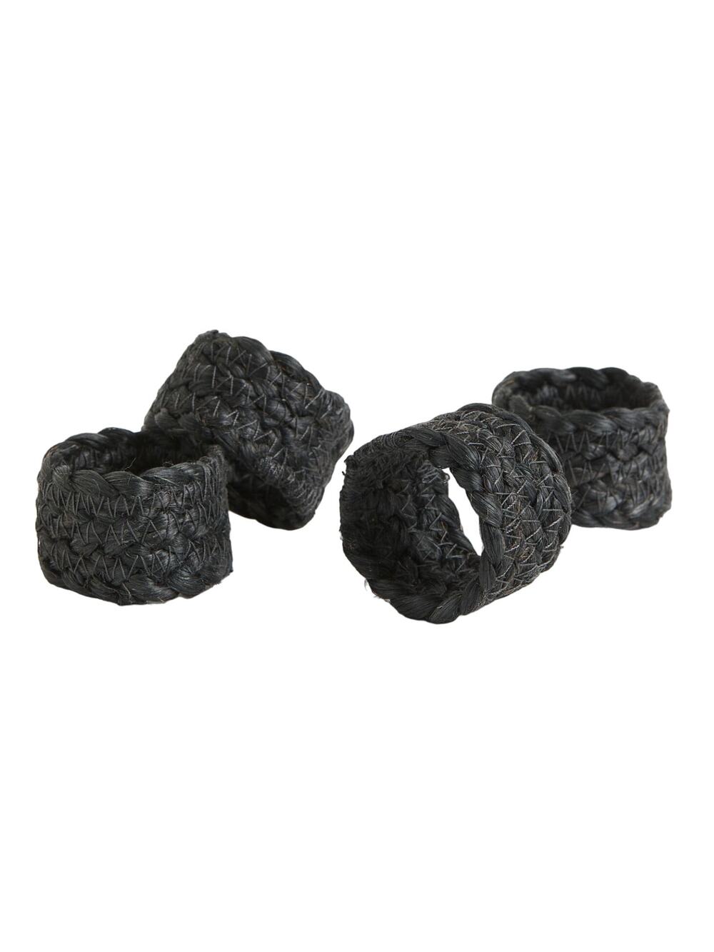 H&M 4-pack Jute Napkin Rings in Gray